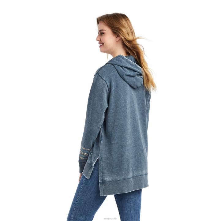 sudadera con capucha de alo vera Ariat mujer azul marino de medianoche tapas 044J3392