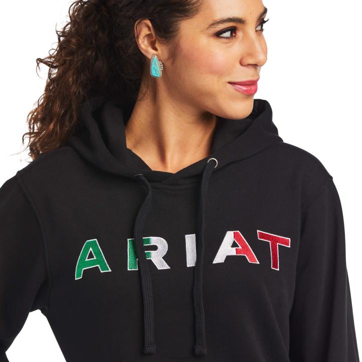 sudadera con capucha de méxico Ariat mujer negro tapas 044J3462