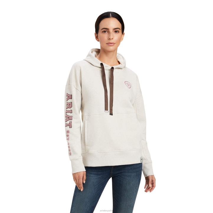 sudadera con capucha rabere Ariat mujer brezo de avena tapas 044J3396