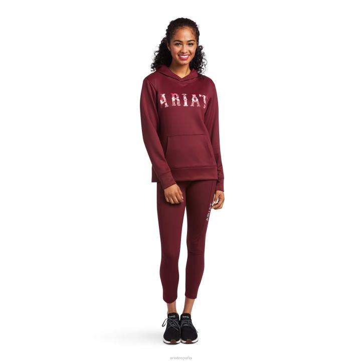 sudadera con capucha tek Ariat mujer zinfandel tapas 044J3435