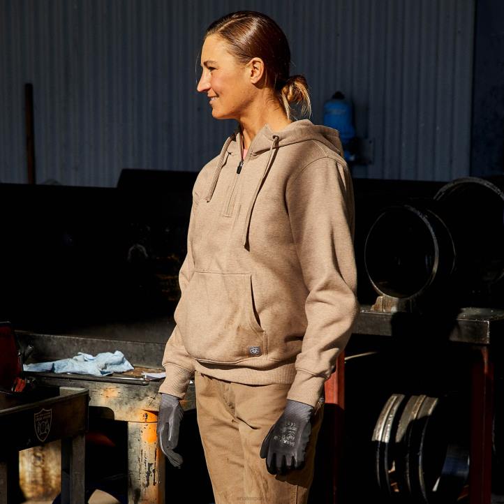 sudadera con capucha y cremallera de 1/2 rebar skills set Ariat mujer brezo de avena oscuro tapas 044J3452