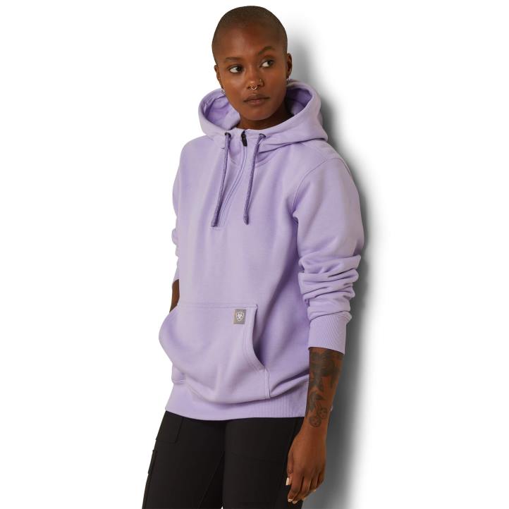 sudadera con capucha y cremallera de 1/2 rebar skills set Ariat mujer brezo lavanda tapas 044J3380