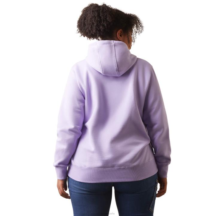 sudadera con capucha y cremallera de 1/2 rebar skills set Ariat mujer brezo lavanda tapas 044J3380