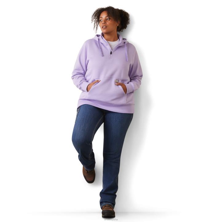 sudadera con capucha y cremallera de 1/2 rebar skills set Ariat mujer brezo lavanda tapas 044J3380