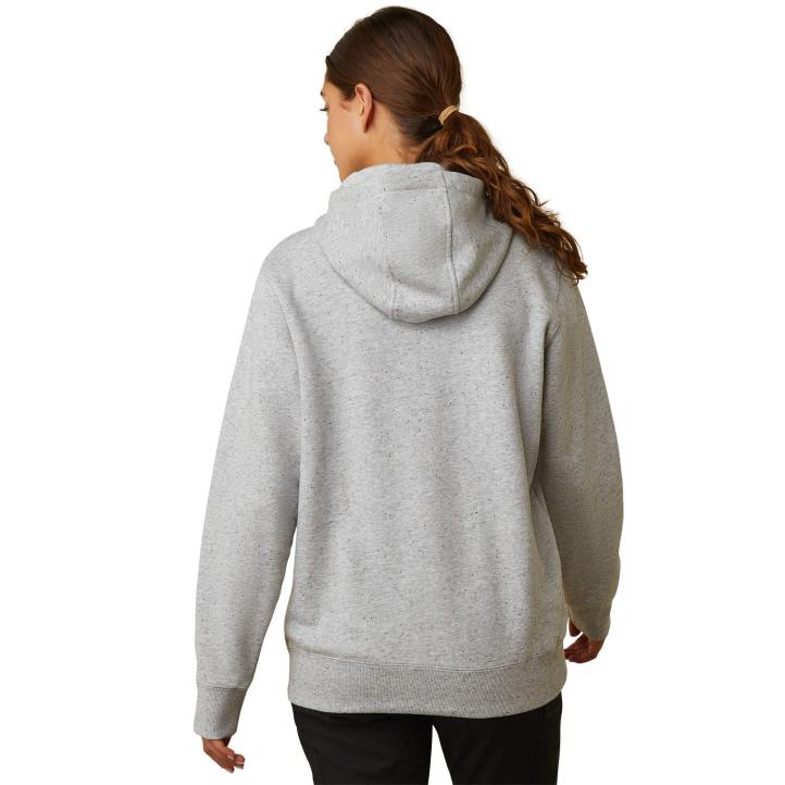 sudadera con capucha y cremallera de 1/2 rebar skills set Ariat mujer tinte espacial gris jaspeado tapas 044J3378