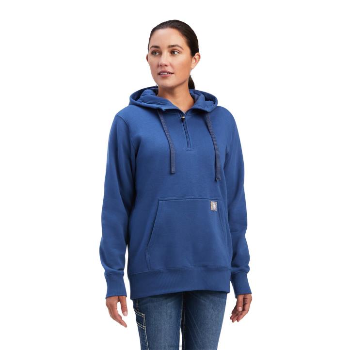 sudadera con capucha y cremallera de 1/2 rebar skills set Ariat mujer verdadera marina tapas 044J3419