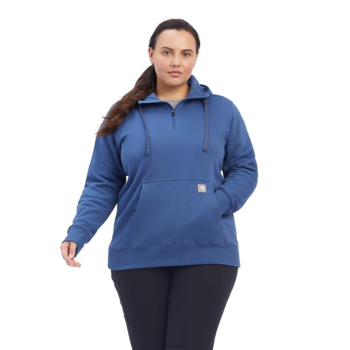 sudadera con capucha y cremallera de 1/2 rebar skills set Ariat mujer verdadera marina tapas 044J3419