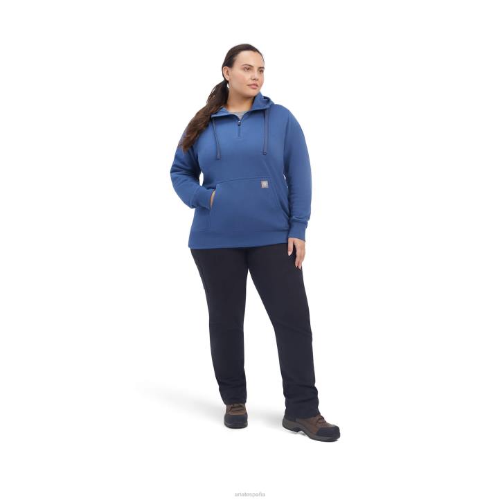 sudadera con capucha y cremallera de 1/2 rebar skills set Ariat mujer verdadera marina tapas 044J3419