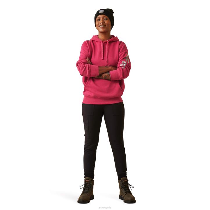 sudadera con capucha y gráfico de barras de refuerzo Ariat mujer cerezas julibee brezo/llave tapas 044J3381