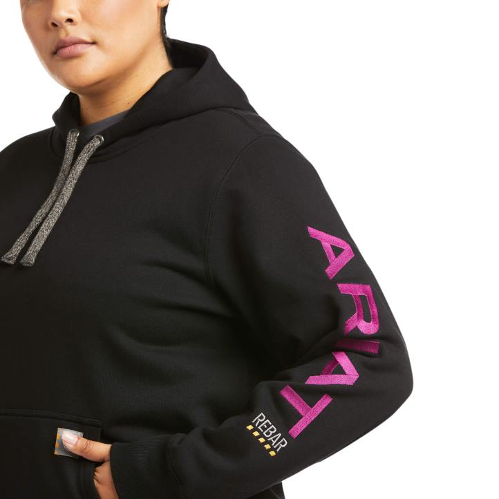 sudadera con capucha y gráfico de barras de refuerzo Ariat mujer negro/morado tapas 044J3458