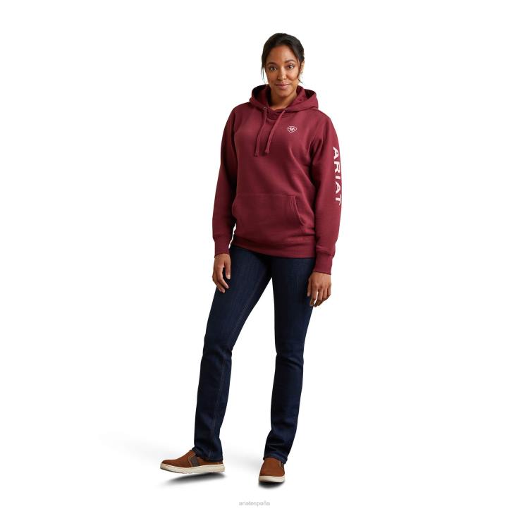 sudadera con capucha y logo Ariat mujer zinfandel tapas 044J3461