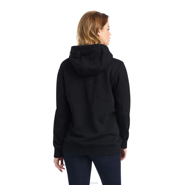 sudadera con capucha y logo de lentejuelas reales Ariat mujer negro tapas 044J3389