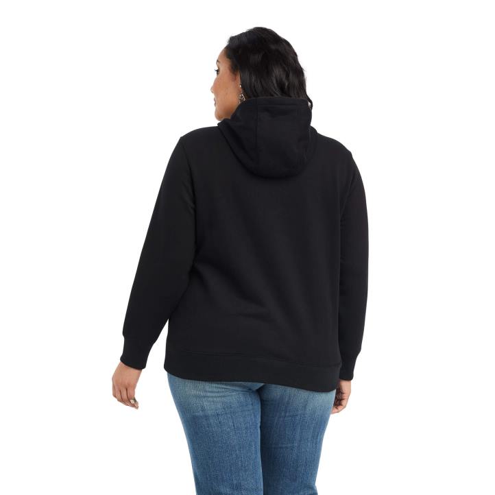 sudadera con capucha y logo de lentejuelas reales Ariat mujer negro tapas 044J3389
