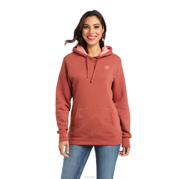 sudadera con capucha y logo en el brazo real Ariat mujer Marsala tapas 044J3442