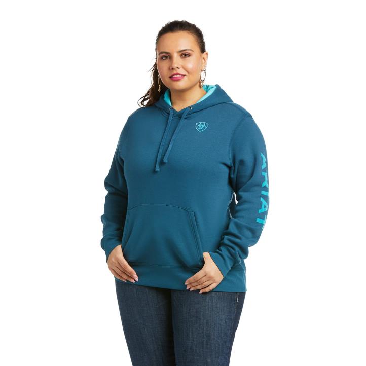 sudadera con capucha y logo en el brazo real Ariat mujer eurasiático tapas 044J3439