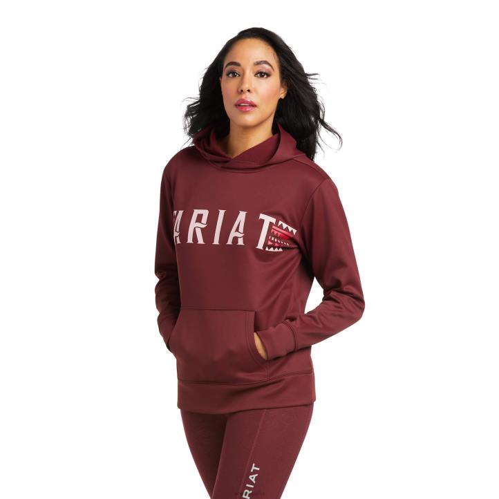 sudadera con logo tek Ariat mujer vino de windsor tapas 044J3446
