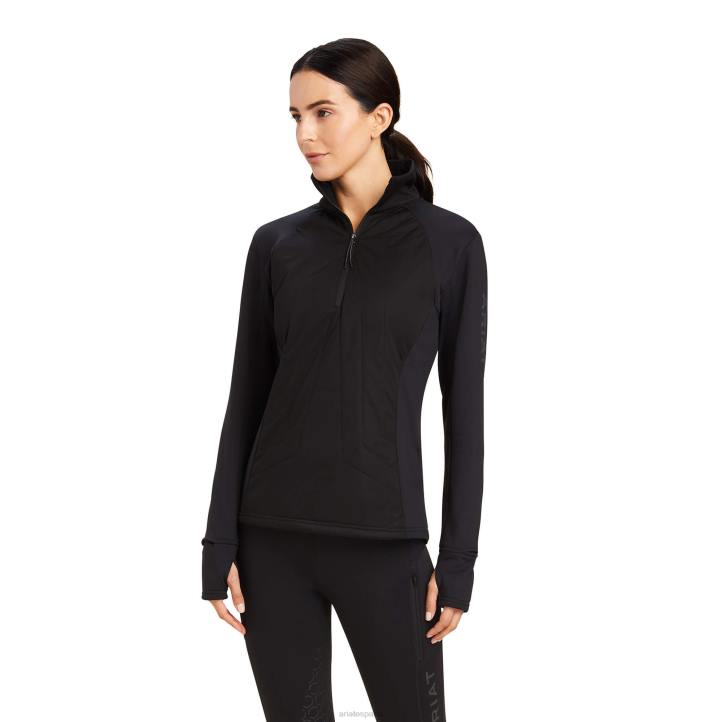 sudadera con 1/2 cremallera Ariat mujer negro tapas 044J3404