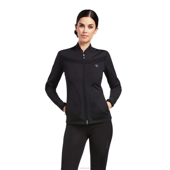 sudadera con cremallera completa ascent Ariat mujer negro tapas 044J3433
