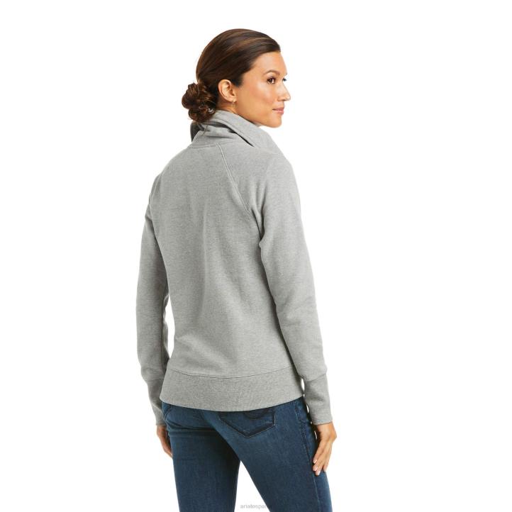 sudadera con cremallera completa y logo del equipo Ariat mujer cuero gris tapas 044J3445