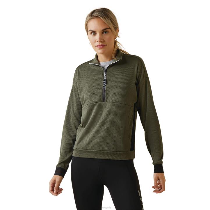 sudadera con media cremallera Breath Ariat mujer escarabajo tapas 044J3374