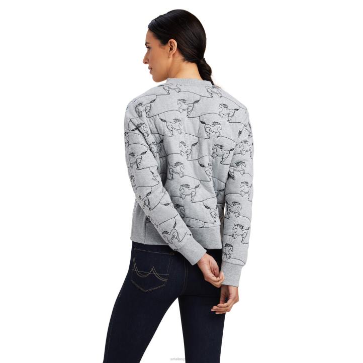 sudadera contour equino Ariat mujer cuero gris tapas 044J3350