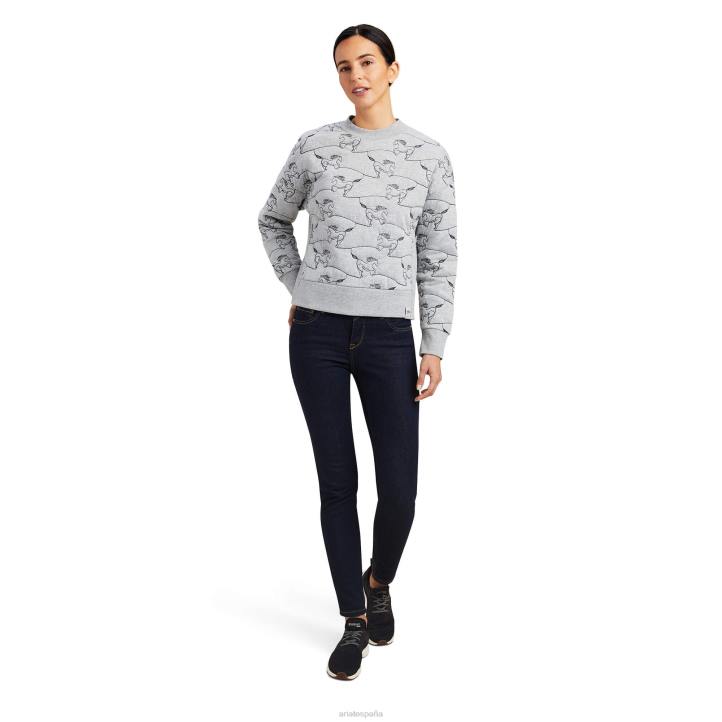sudadera contour equino Ariat mujer cuero gris tapas 044J3350