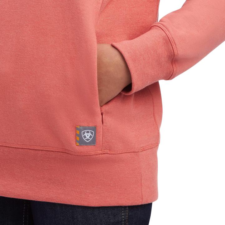 sudadera de polar lavada rebar workman Ariat mujer brezo rosa descolorido tapas 044J3087