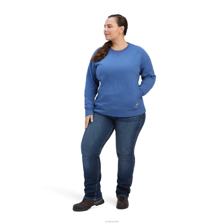 sudadera de polar lavada rebar workman Ariat mujer verdadero brezo azul marino tapas 044J3073