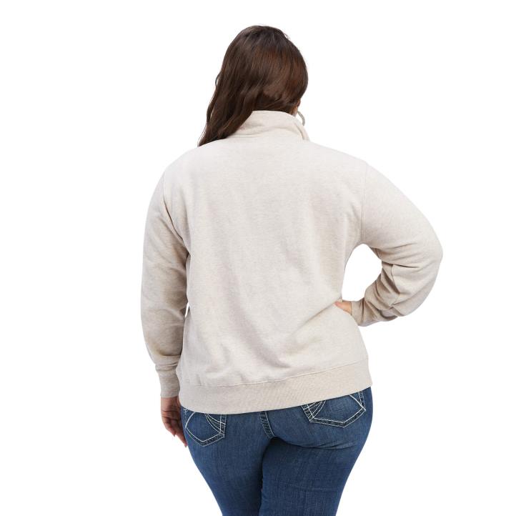 sudadera real Scenic con media cremallera Ariat mujer brezo de trigo tapas 044J3337