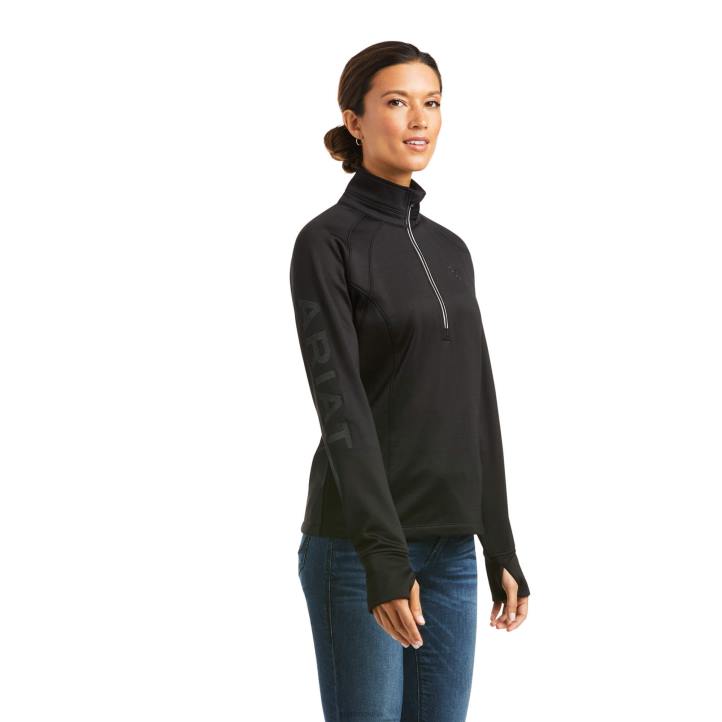 sudadera tek team 1/2 cremallera Ariat mujer negro tapas 044J3447