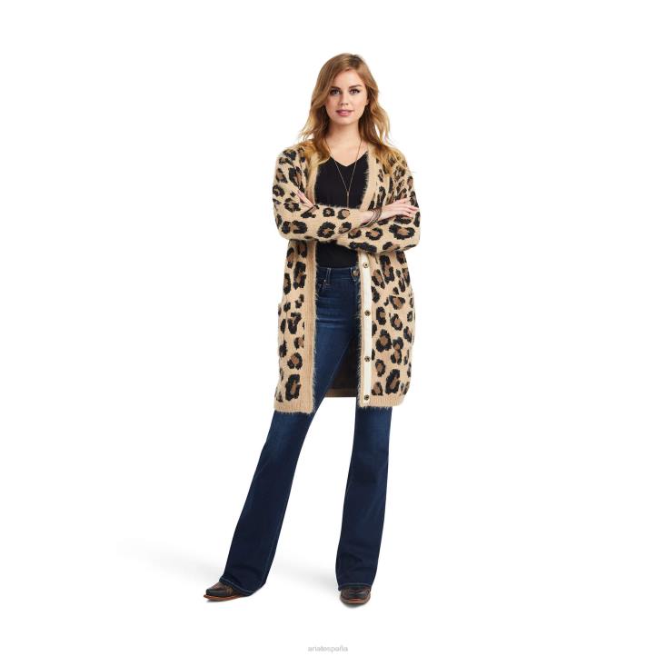 el suéter maullido del gato Ariat mujer leopardo tapas 044J3315