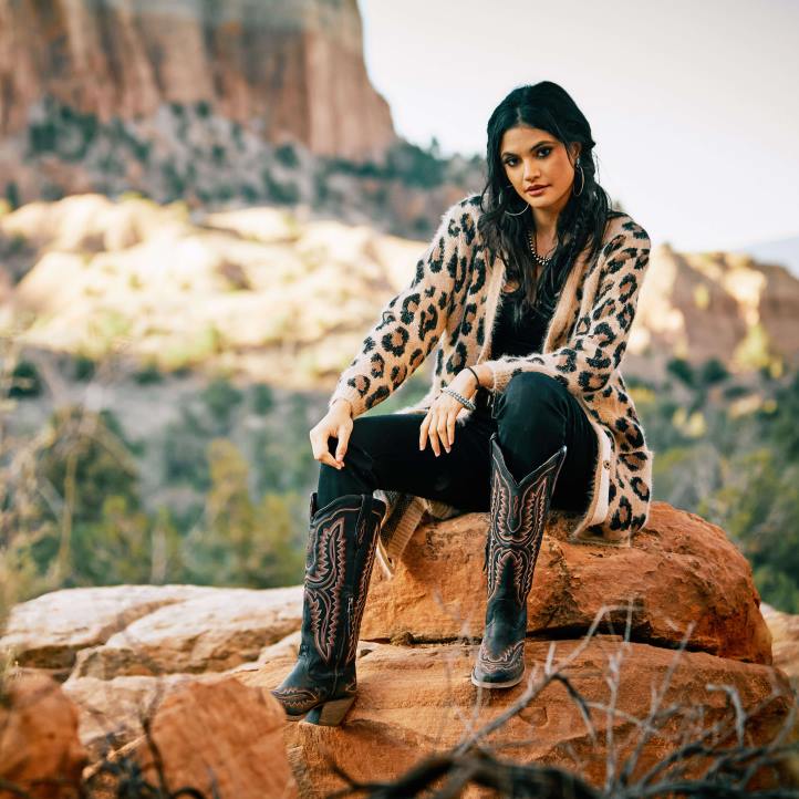 el suéter maullido del gato Ariat mujer leopardo tapas 044J3315