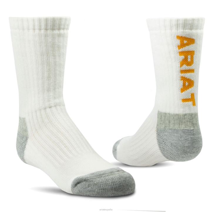 paquete de 2 pares de calcetines deportivos de algodón Ariat niños blanco accesorios 044J4179