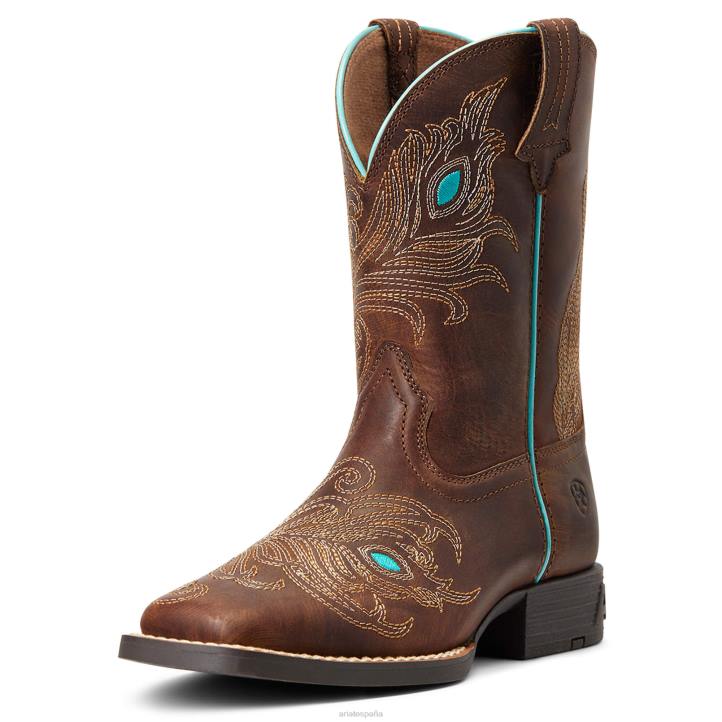 Bota vaquera Bright Eyes II Ariat niños caja de sombrero marrón calzado 044J3925