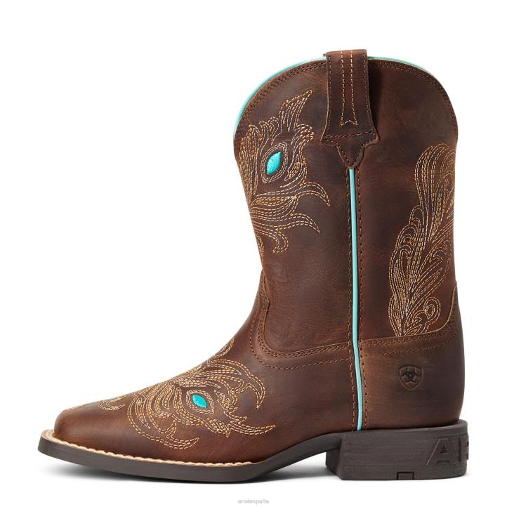 Bota vaquera Bright Eyes II Ariat niños caja de sombrero marrón calzado 044J3925