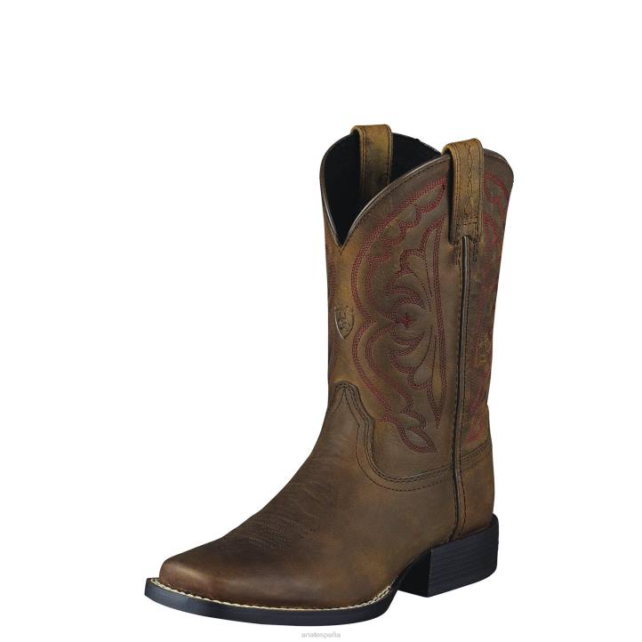 bota vaquera exprés Ariat niños marrón angustiado calzado 044J3864
