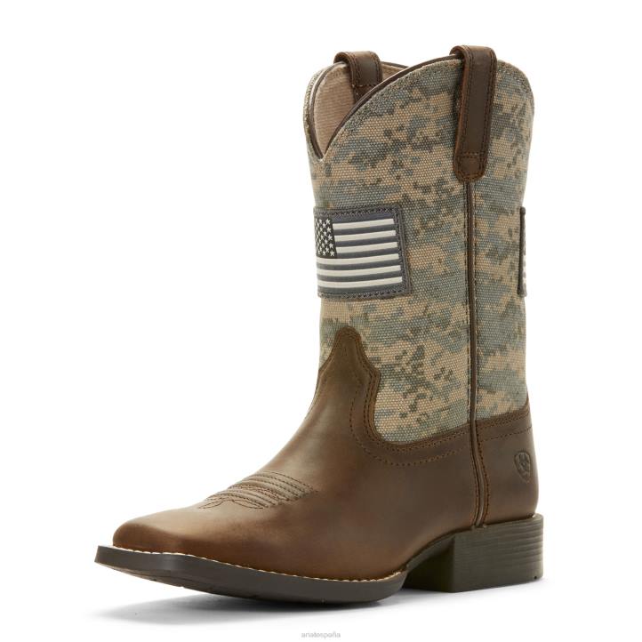 bota vaquera patriota Ariat niños marrón angustiado calzado 044J3840