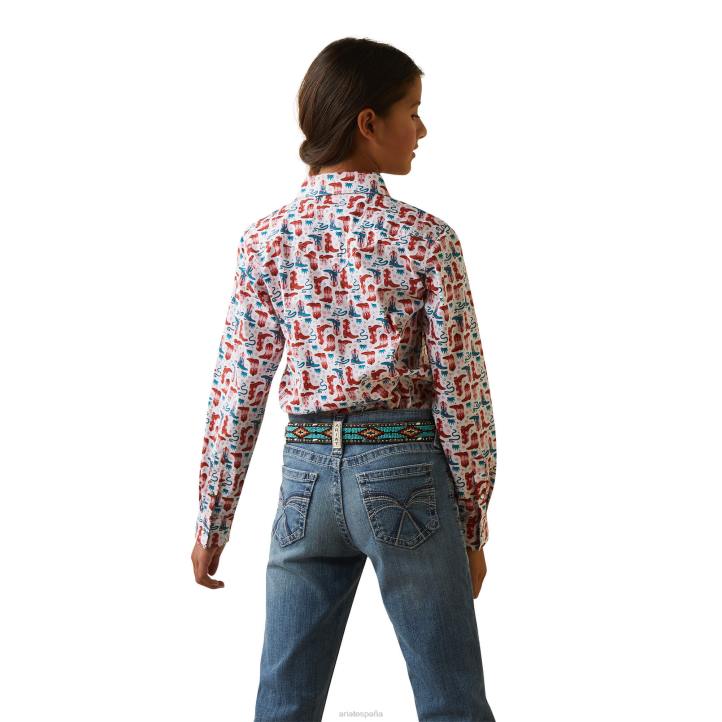 camisa Ariat niños botas ardientes ropa 044J4086