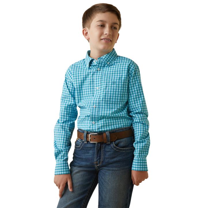 camisa de corte clásico kalvin pro series Ariat niños esmalte azul ropa 044J4071