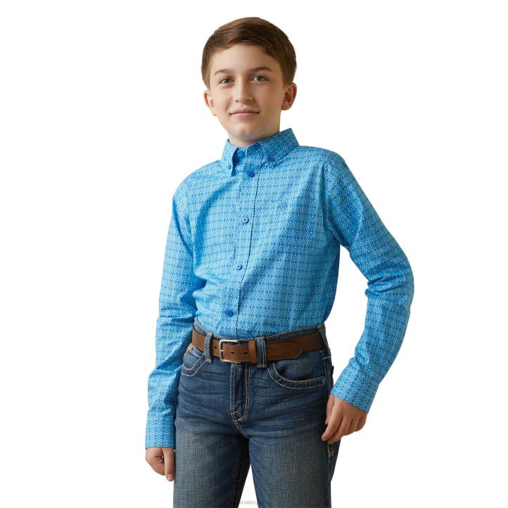 camisa de corte clásico lago Ariat niños gruta azul ropa 044J4084