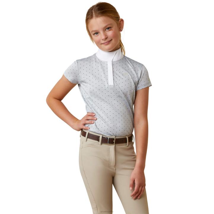 camisa de show aptos Ariat niños punto gris perla ropa 044J4040