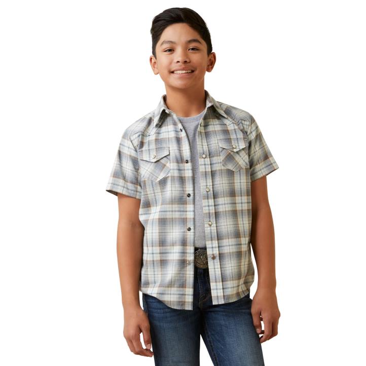 camisa hargo retro fit Ariat niños espárragos blancos ropa 044J4102