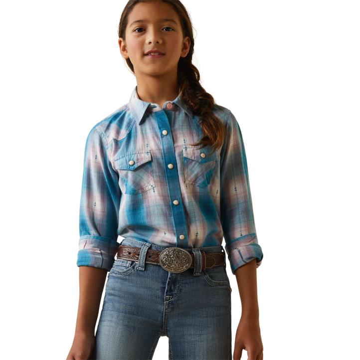 camisa idabel Ariat niños idabel cuadros ropa 044J4090