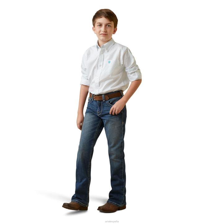 camisa kaine de corte clásico Ariat niños blanco ropa 044J4083