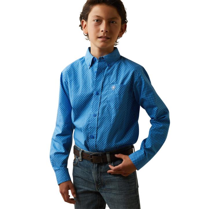 camisa lloyd de corte clásico Ariat niños azul ropa 044J4068