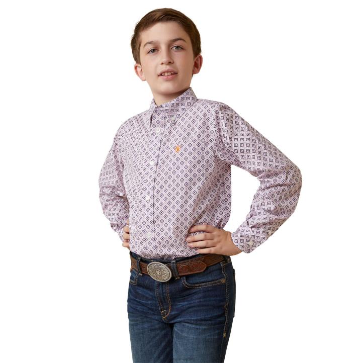 camisa merrick de corte clásico Ariat niños lila ropa 044J4100