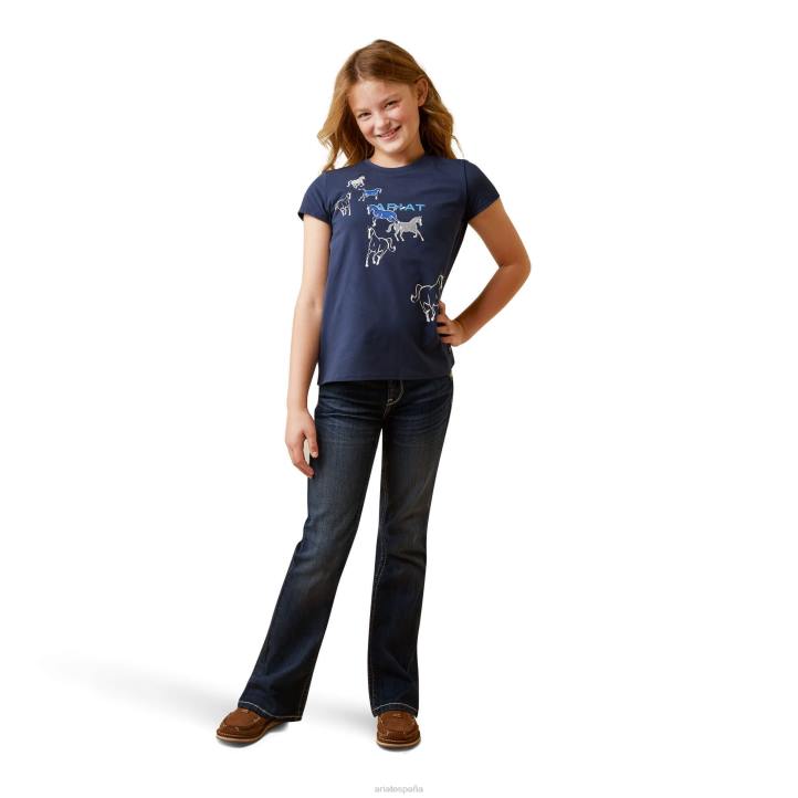 camiseta divertida Ariat niños eclipse naval ropa 044J3996