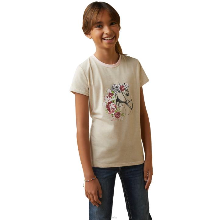 camiseta flora Ariat niños brezo de avena ropa 044J4020