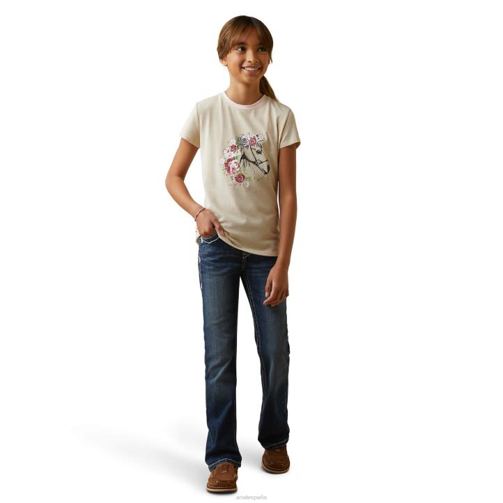 camiseta flora Ariat niños brezo de avena ropa 044J4020