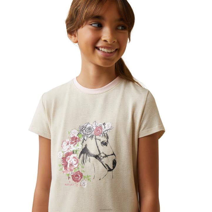 camiseta flora Ariat niños brezo de avena ropa 044J4020